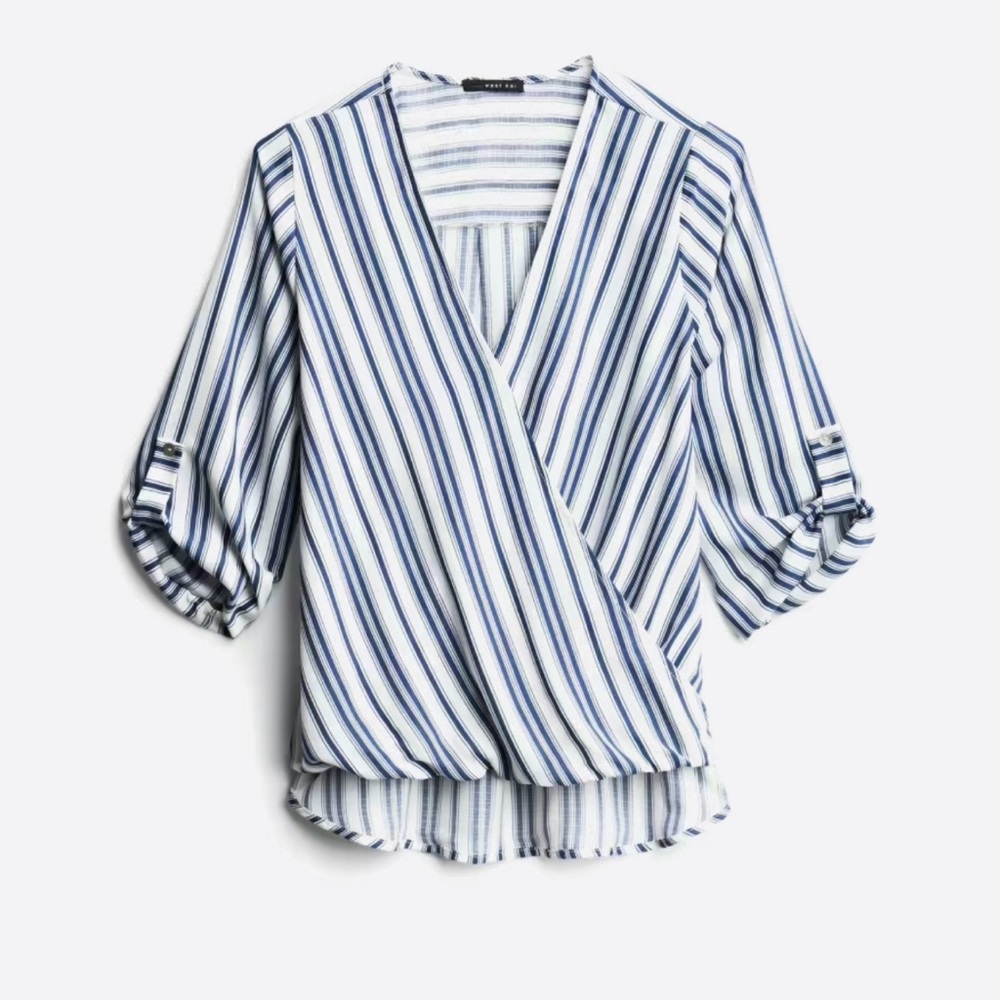 Allan Surplice Roll Tab High Low Blouse. Worn once.